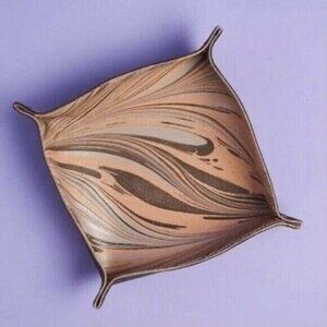 Tribe Alive Leather Marbled Valet Tray Catchall NEW